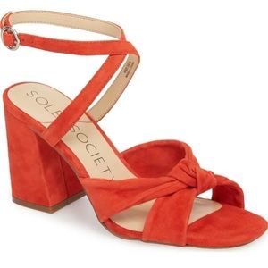 Sole Society Deep Coral Sandals/Heels size 8.5M